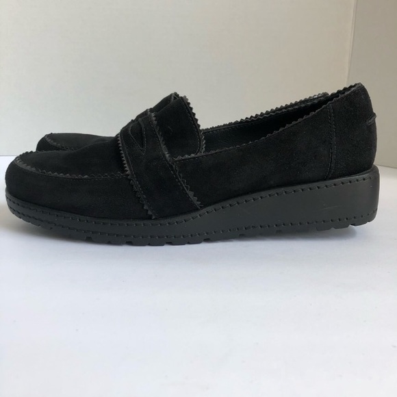 STUART WEITZMAN Loafers Black Suede Schooldays Penny Chunky oxfords platforms - Picture 5 of 16